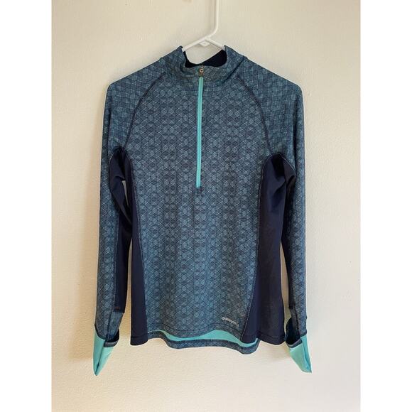 Patagonia W's All Weather Half Zip-Neck Capilene Base Layer Green Pullover Sz Sm - Picture 2 of 6